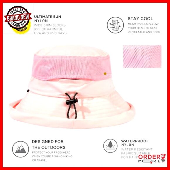 Wide Brim Sun Hat with Ponytail Hole UPF 50 Packable Travel Beach main image 6